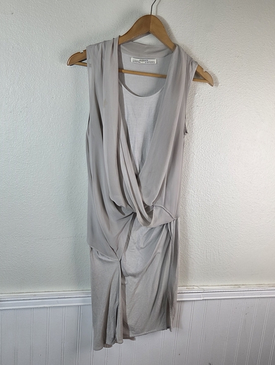 All Saints Dresses & Skirts - AllSaints Abi Dress Womens US 2 XS Gray Draped Sleeveless Midi Made in Portugal